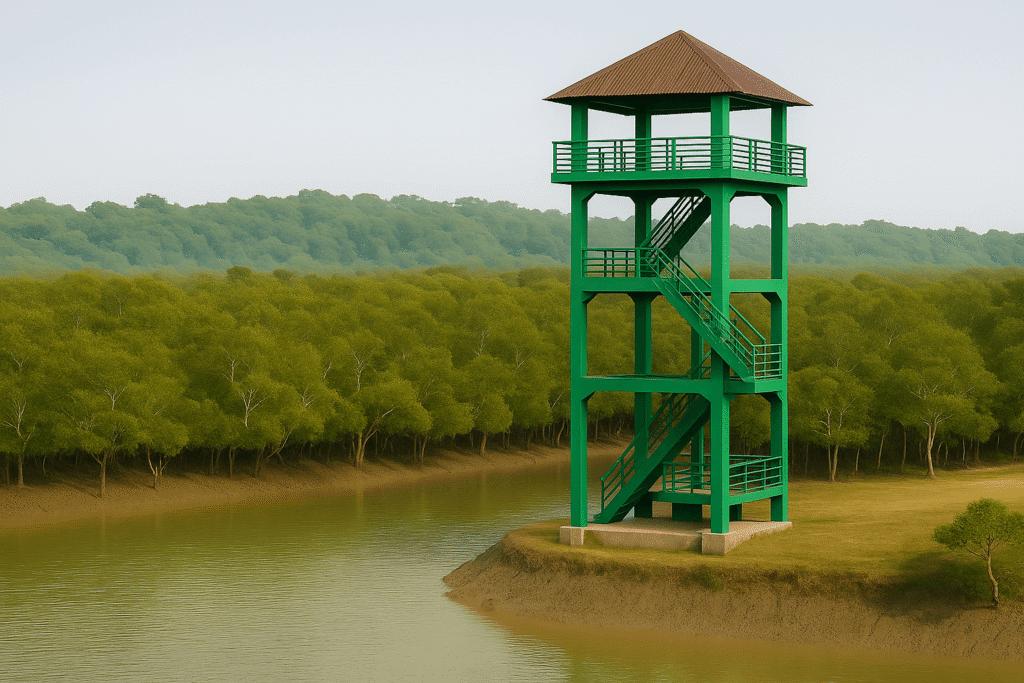 Scenic view from Sajnekhali Watch Tower in Sundarbans